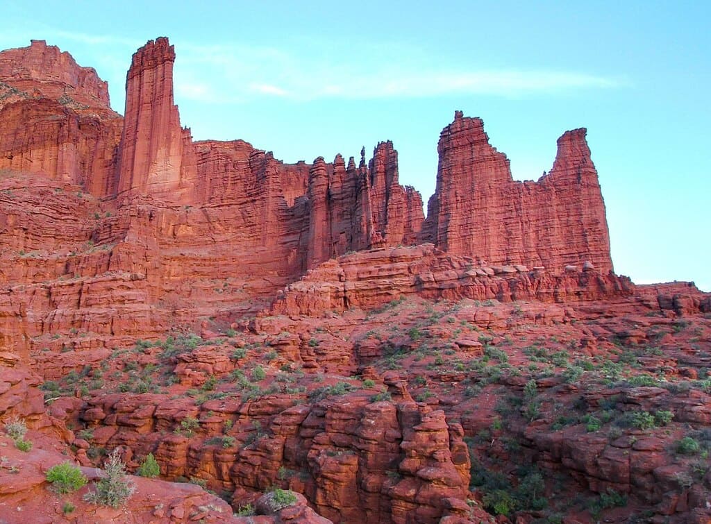 Fisher Towers - Photo by j.a.woodhouse, CC BY 2.0, via Wikimedia Commons